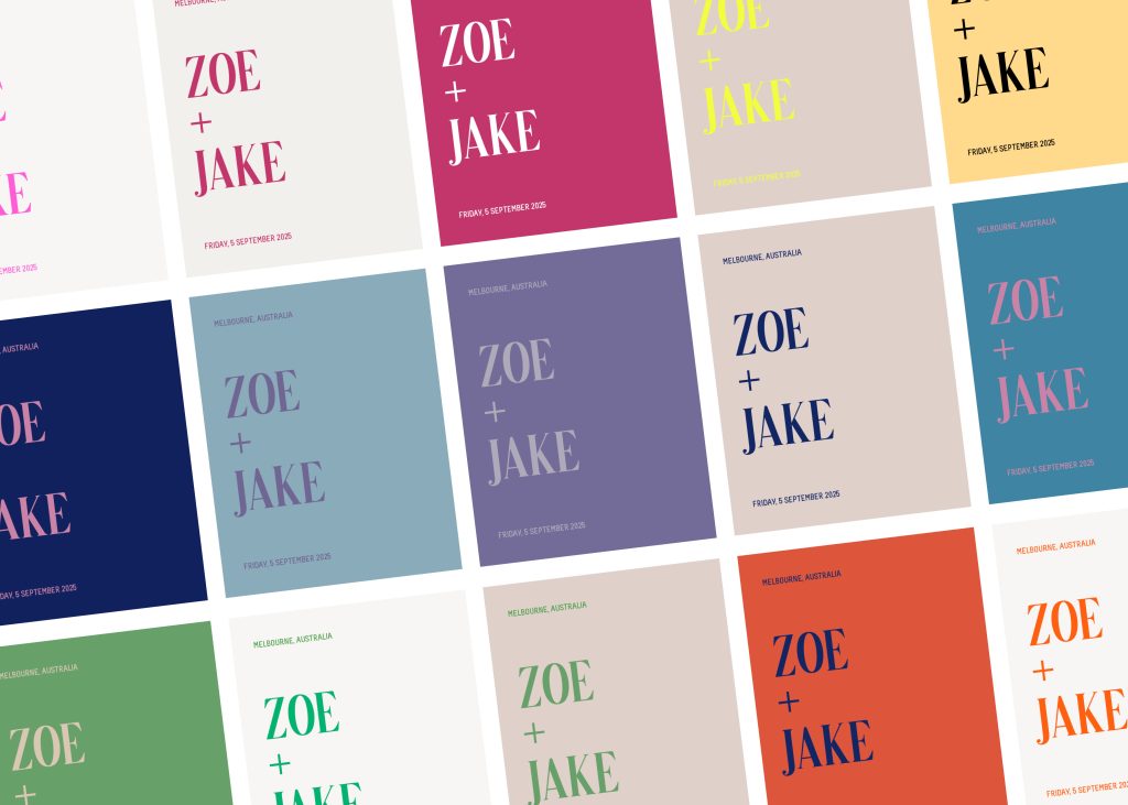 Wedding Album Printed Covers - Colour Block Design - All Colours