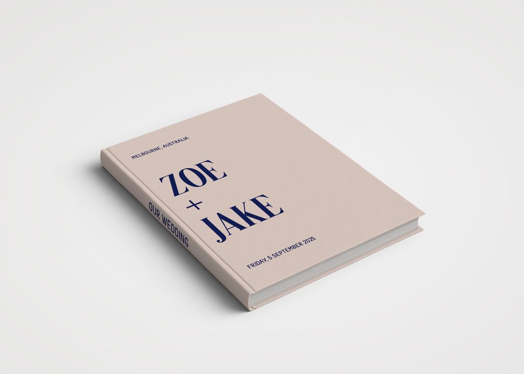 Wedding Album Printed Covers - Colour Block Beige & Navy Blue