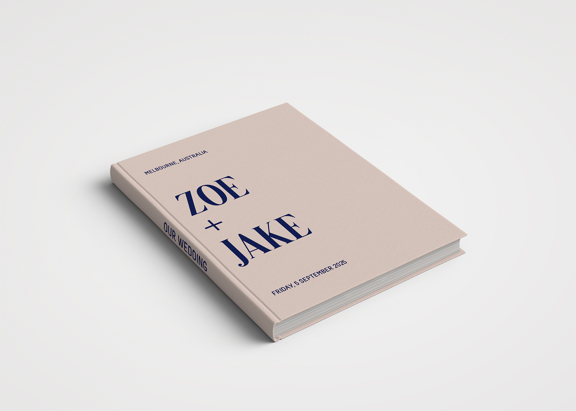 Wedding Album Printed Covers - Colour Block Beige & Navy Blue