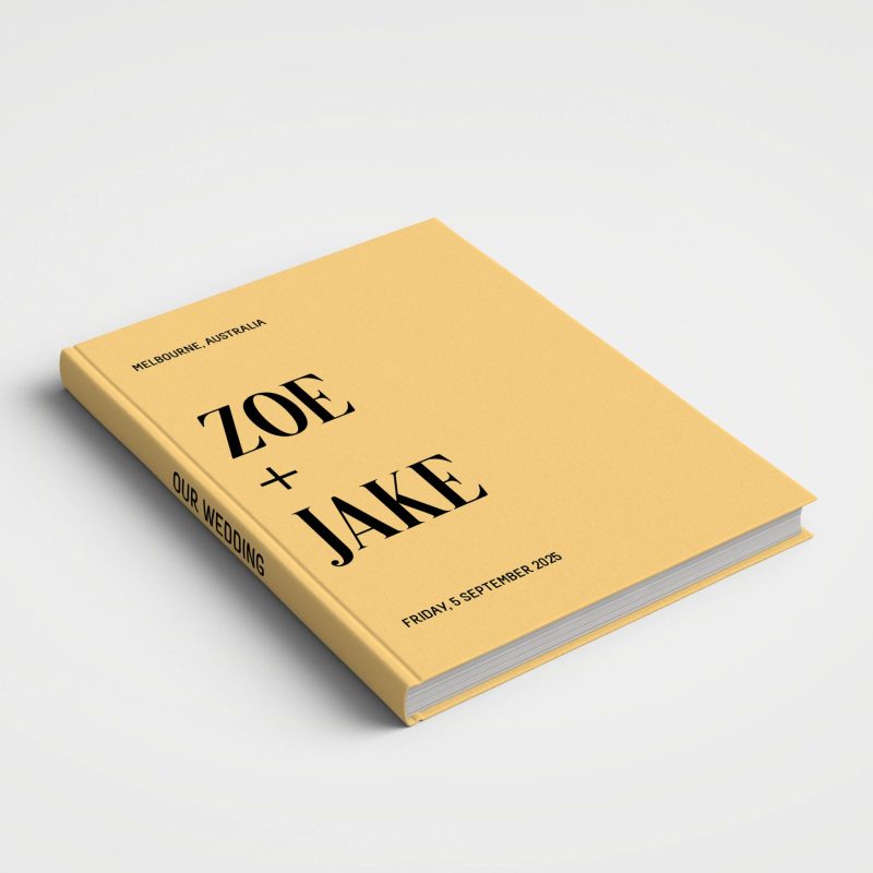 Wedding Album Printed Covers - Colour Block Buttercup Yellow & Black