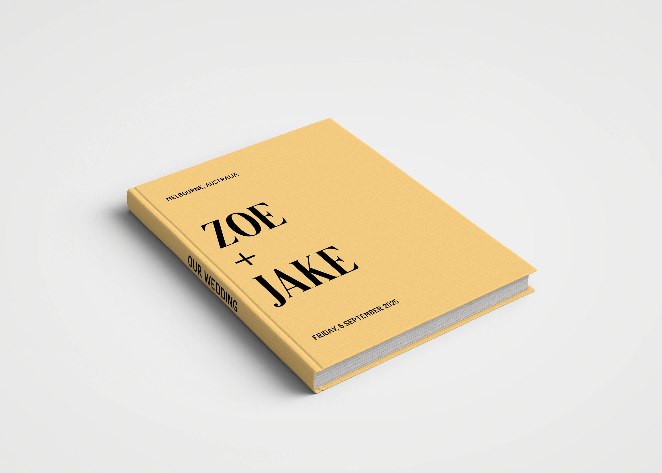 Wedding Album Printed Covers - Colour Block Buttercup Yellow & Black