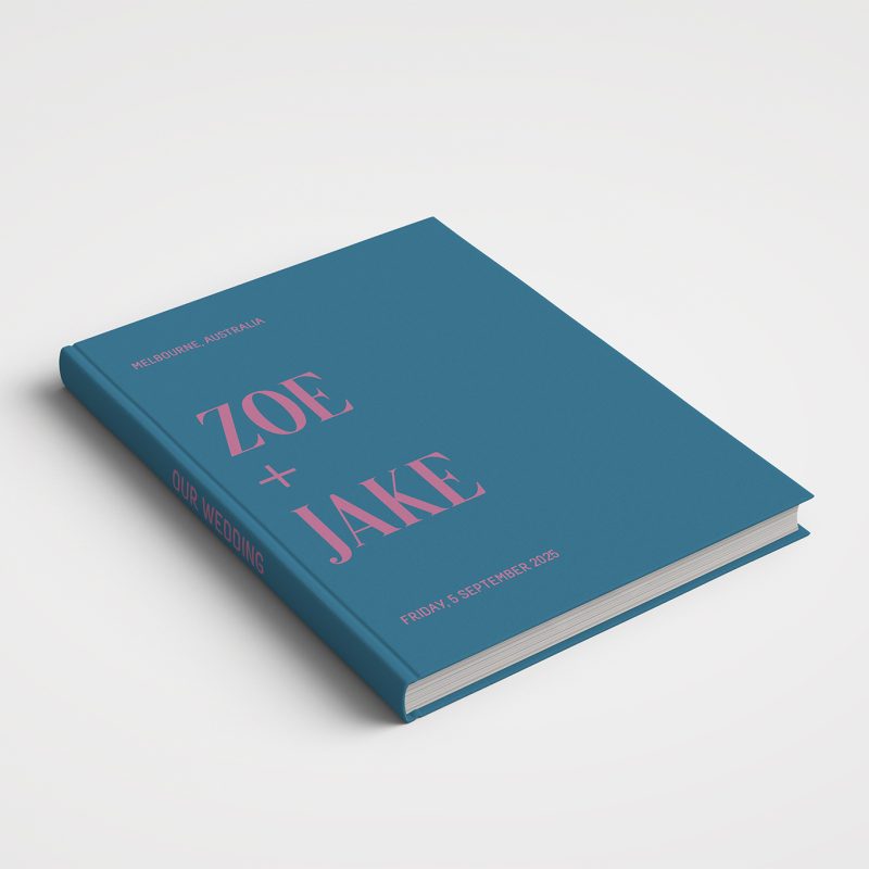 Wedding Album Printed Covers - Colour Block Dusty Blue & Pink