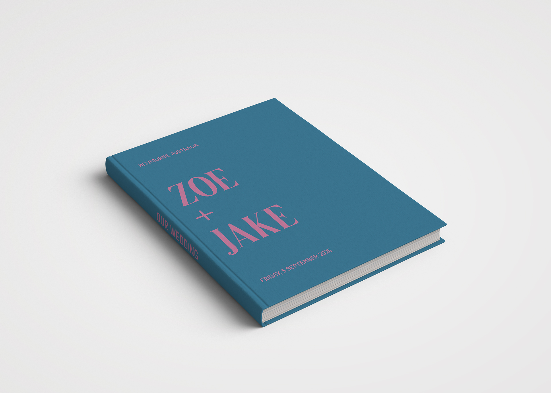 Wedding Album Printed Covers - Colour Block Dusty Blue & Pink