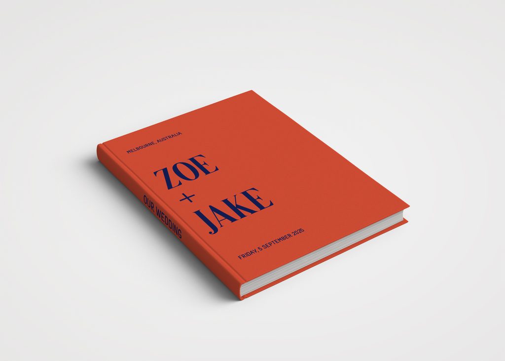 Wedding Album Printed Covers - Colour Block Orange & Navy Blue