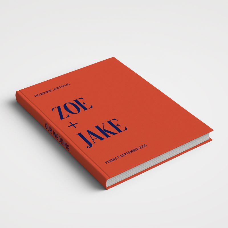 Wedding Album Printed Covers - Colour Block Orange & Navy Blue