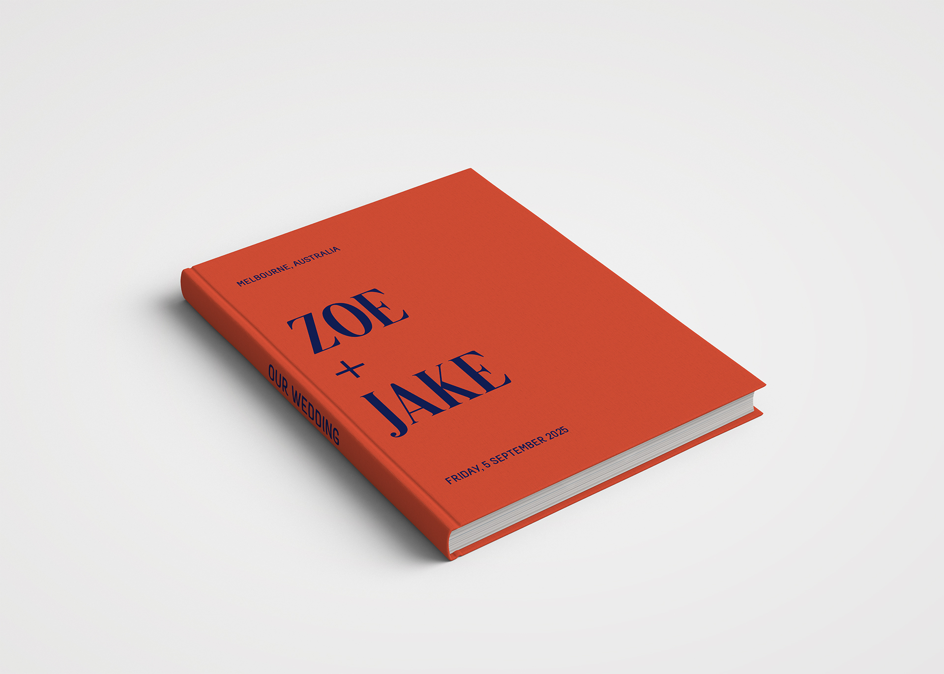 Wedding Album Printed Covers - Colour Block Orange & Navy Blue