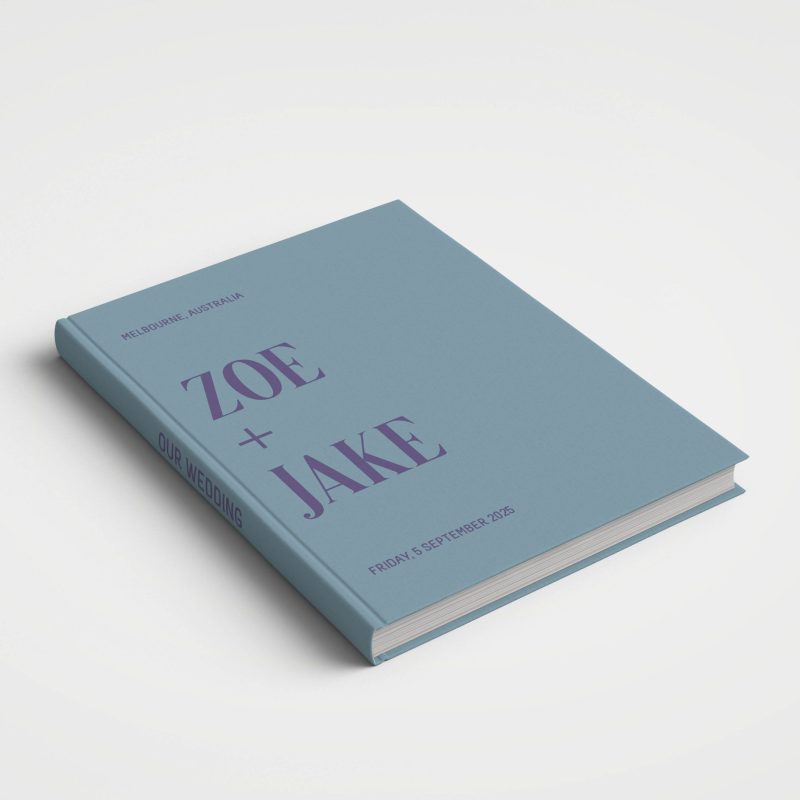 Wedding Album Printed Covers - Colour Block Sky Blue & Mauve