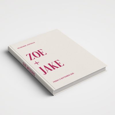 Wedding Album Printed Covers - Colour Block White & Pink
