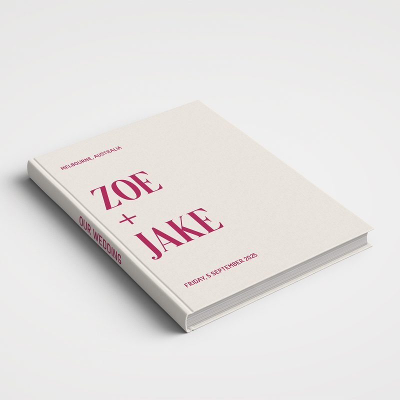 Wedding Album Printed Covers - Colour Block White & Pink