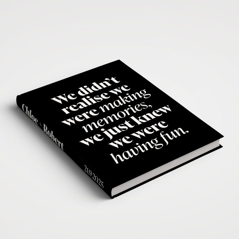 Wedding Album Printed Covers - Making Memories Black and White