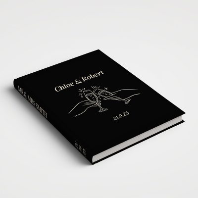 Wedding Album Printed Covers - Whimsical Champagne Black and Beige