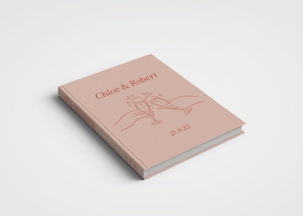 Wedding Album Printed Covers - Whimsical Champagne Blush Pink
