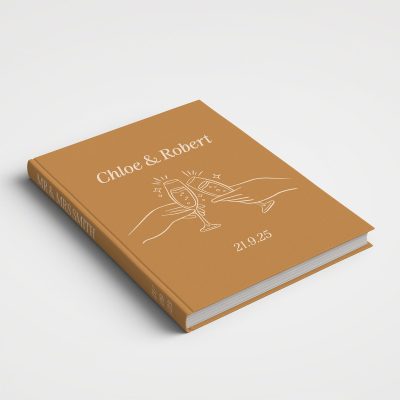 Wedding Album Printed Covers - Whimsical Champagne Cinnamon Gold Mustard
