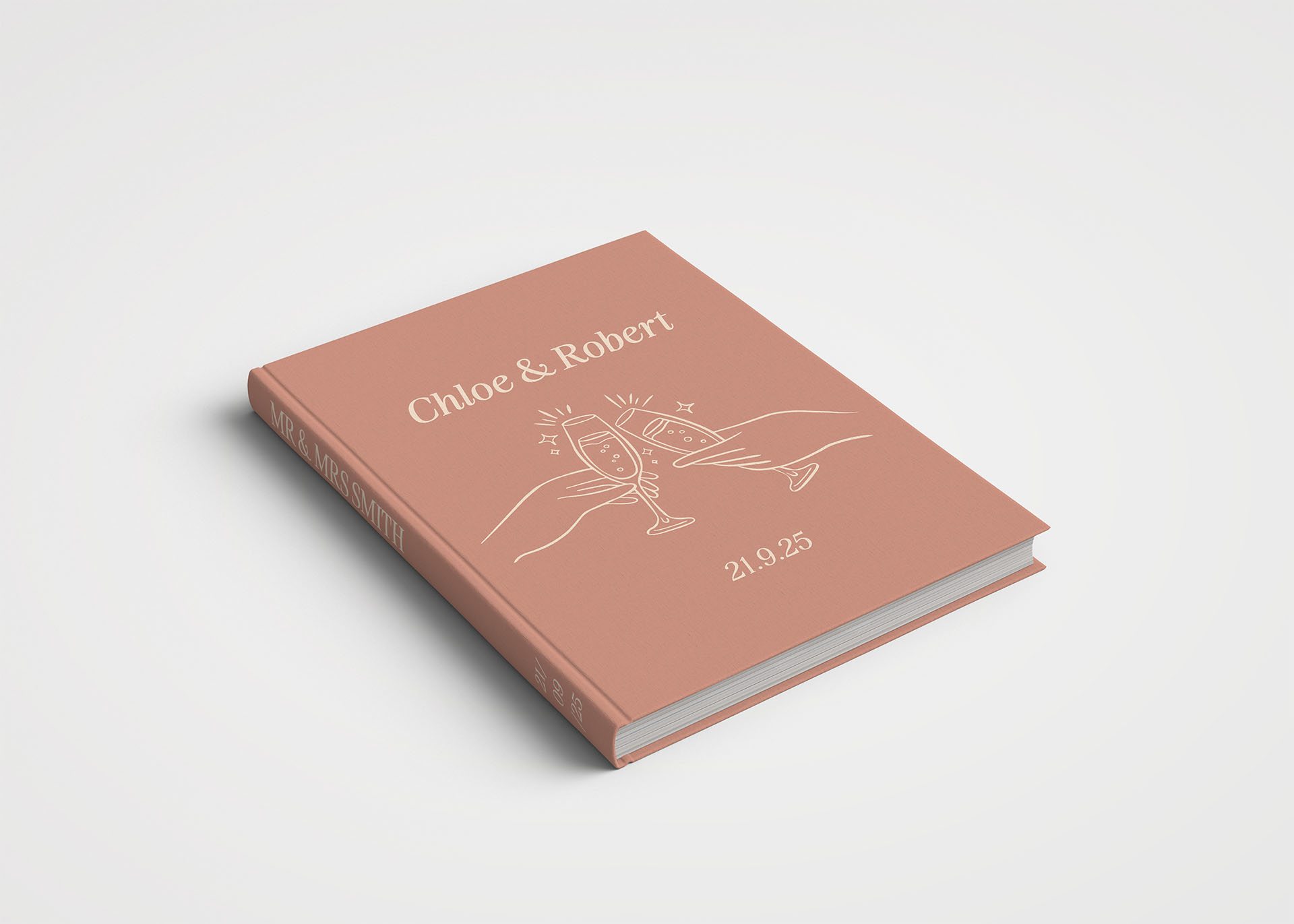 Wedding Album Printed Covers - Whimsical Champagne Dusty Rose