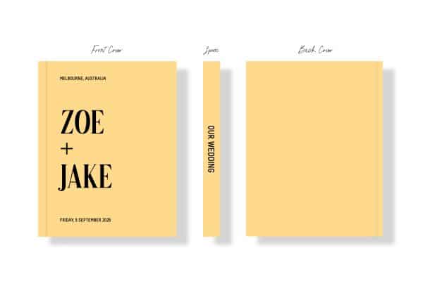 Wedding Photo Album - Creative Collection - Custom Printed Fabric Covers 47 - Colour Blocking Buttercup Yellow Black