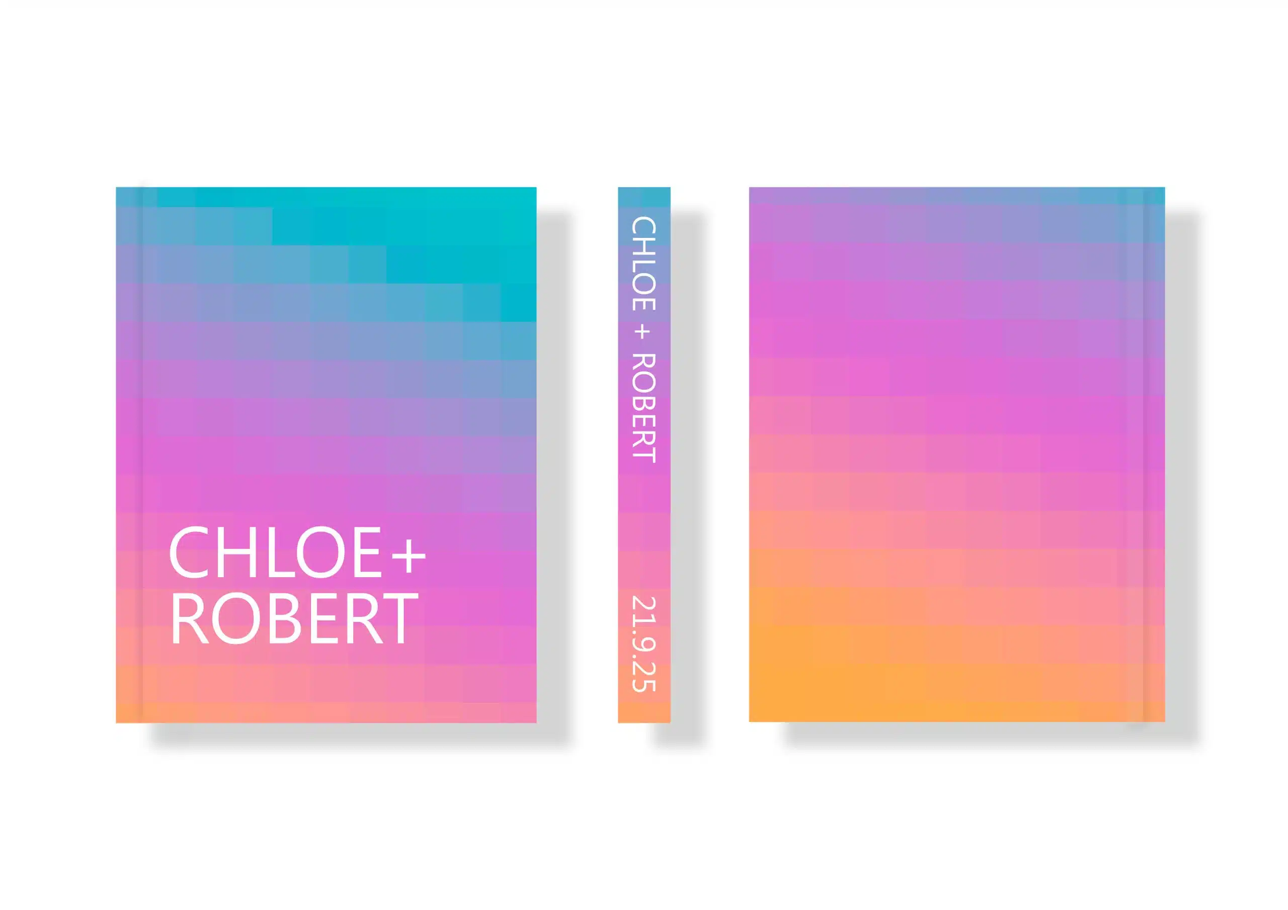 Wedding Photo Album - Creative Collection - Custom Printed Fabric Covers 34 - Futuristic Neon Gradient