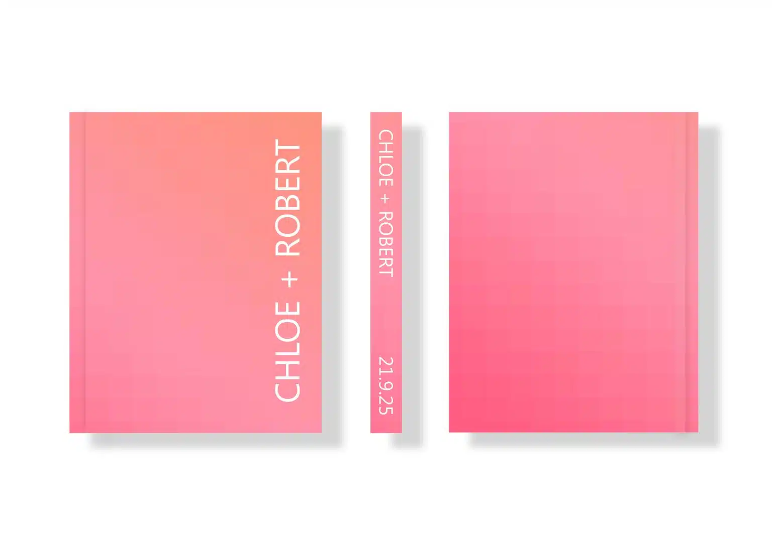 Wedding Photo Album - Creative Collection - Custom Printed Fabric Covers 35 - Neon Gradient Pink Peach