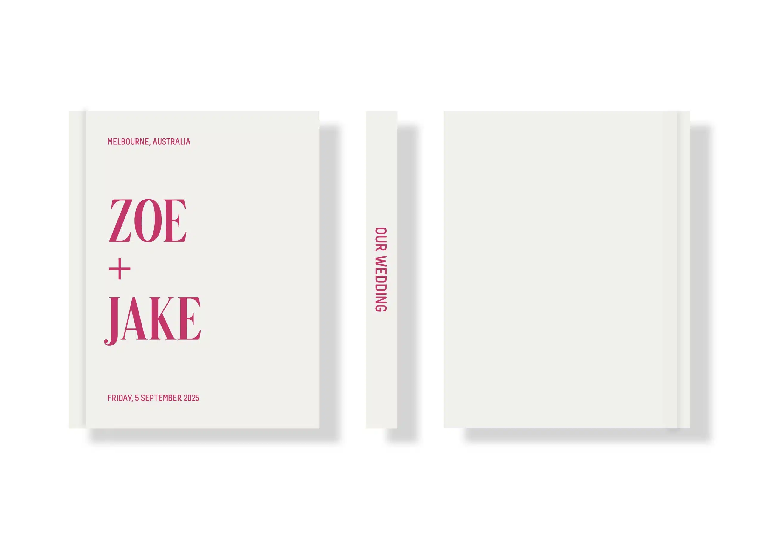 Wedding Photo Album - Creative Collection - Custom Printed Fabric Covers - White & Pink