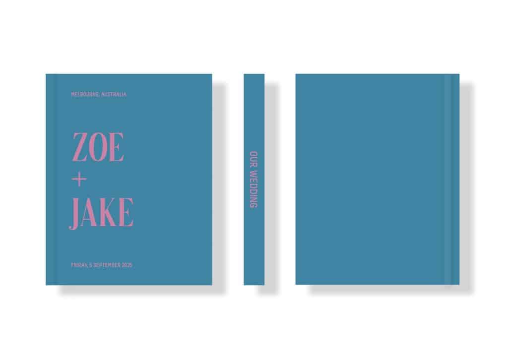 Wedding Photo Album - Creative Collection - Custom Printed Fabric Covers - Dusty Blue & Pink