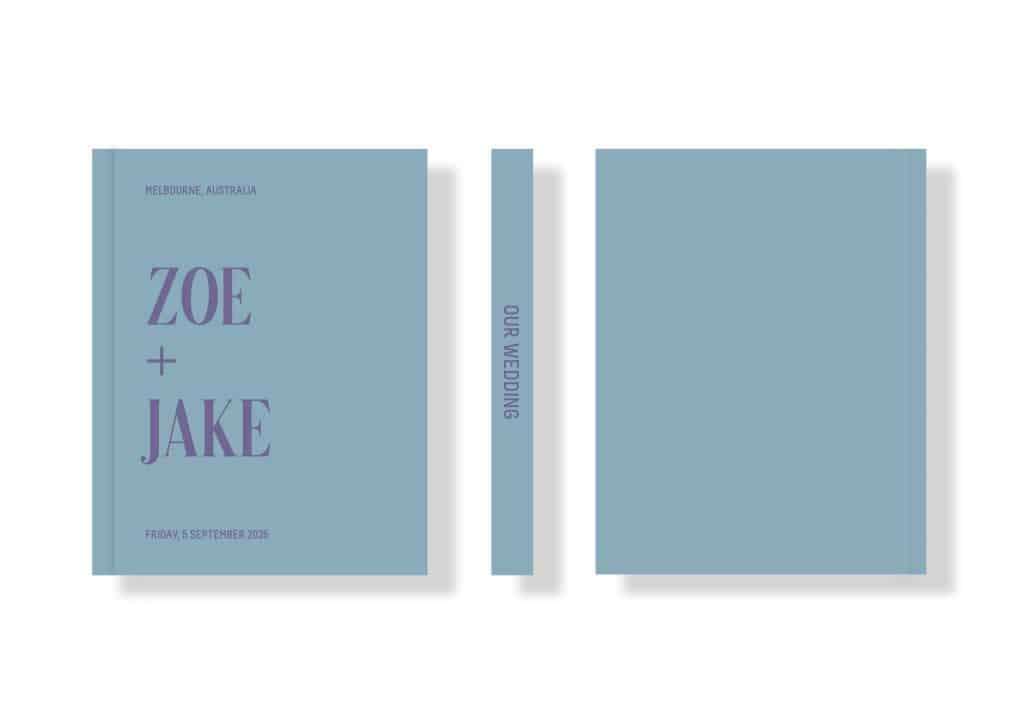 Wedding Photo Album - Creative Collection - Custom Printed Fabric Covers - Sky Blue & Mauve