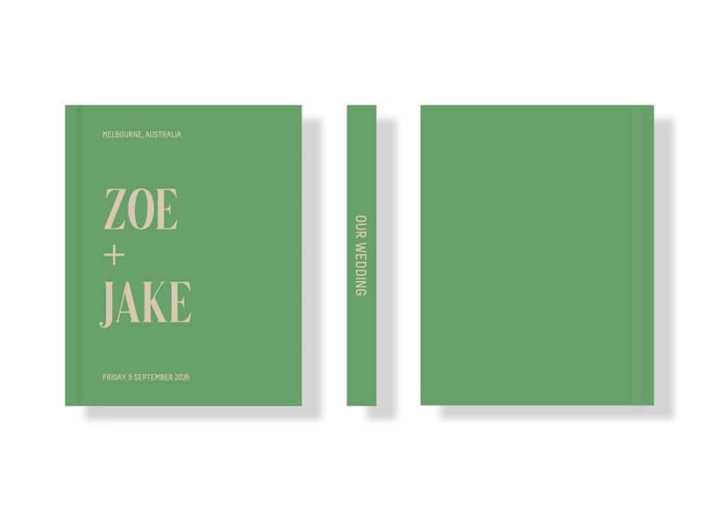 Wedding Photo Album - Creative Collection - Custom Printed Fabric Covers - Green & Cream