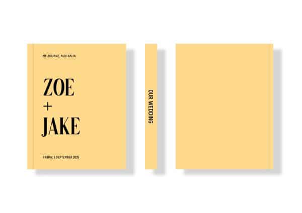 Wedding Photo Album - Creative Collection - Custom Printed Fabric Covers - Buttercup Yellow & Black
