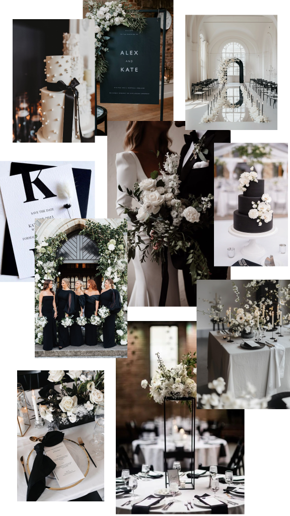 Classic Black and White Wedding Colour Palette Trends