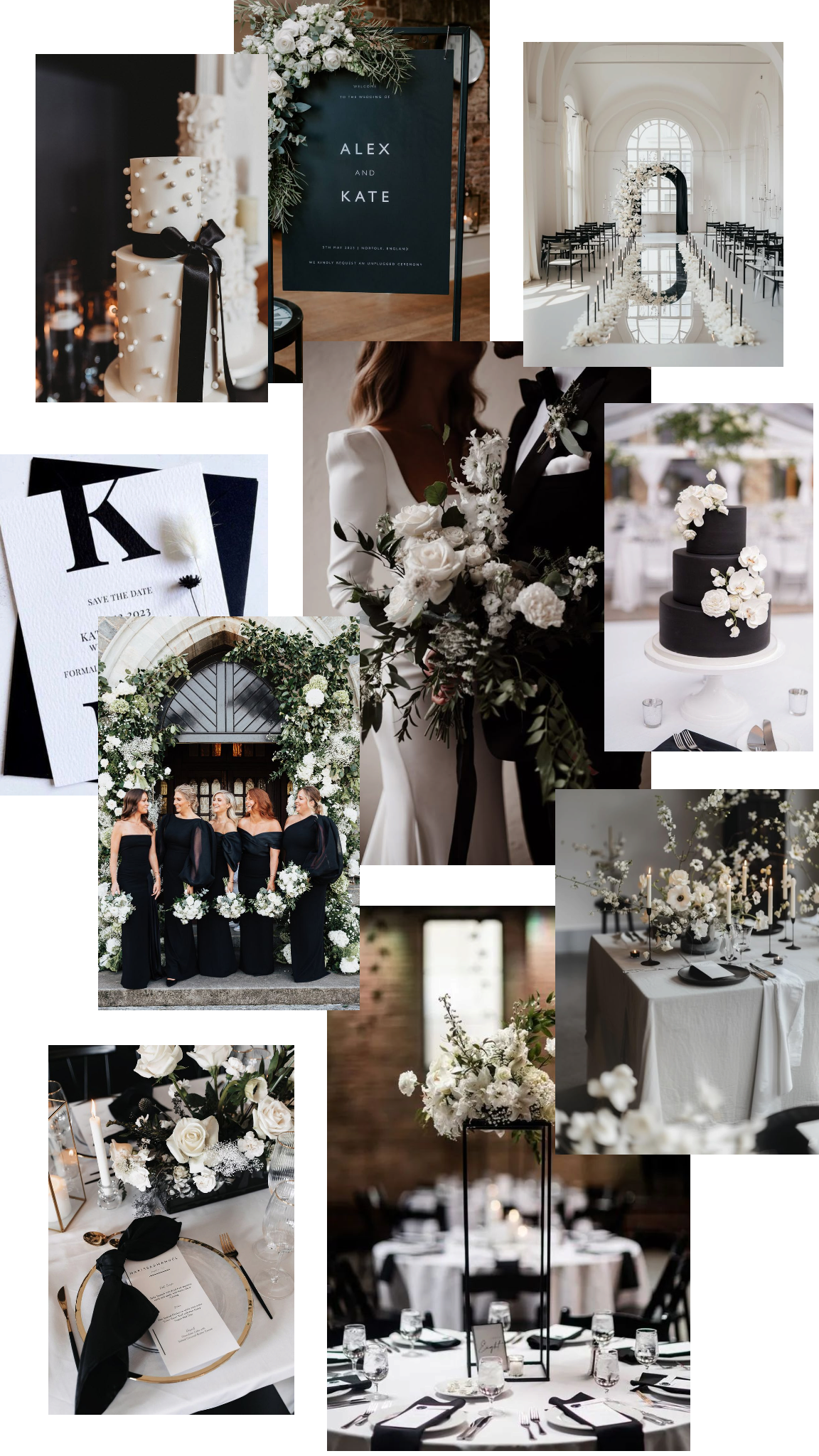 Classic Black and White Wedding Colour Palette Trends