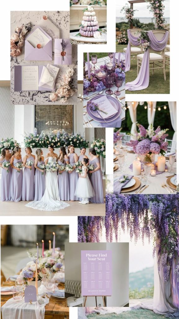 Moody Purple & Soft Lilac Wedding Colour Palette Trends