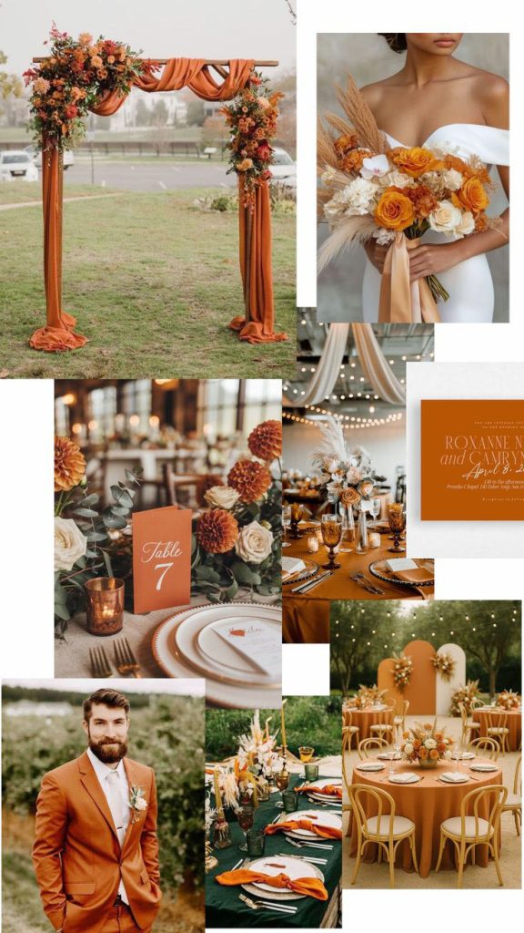Sunset inspired & Orange Wedding Colour Palette Trends