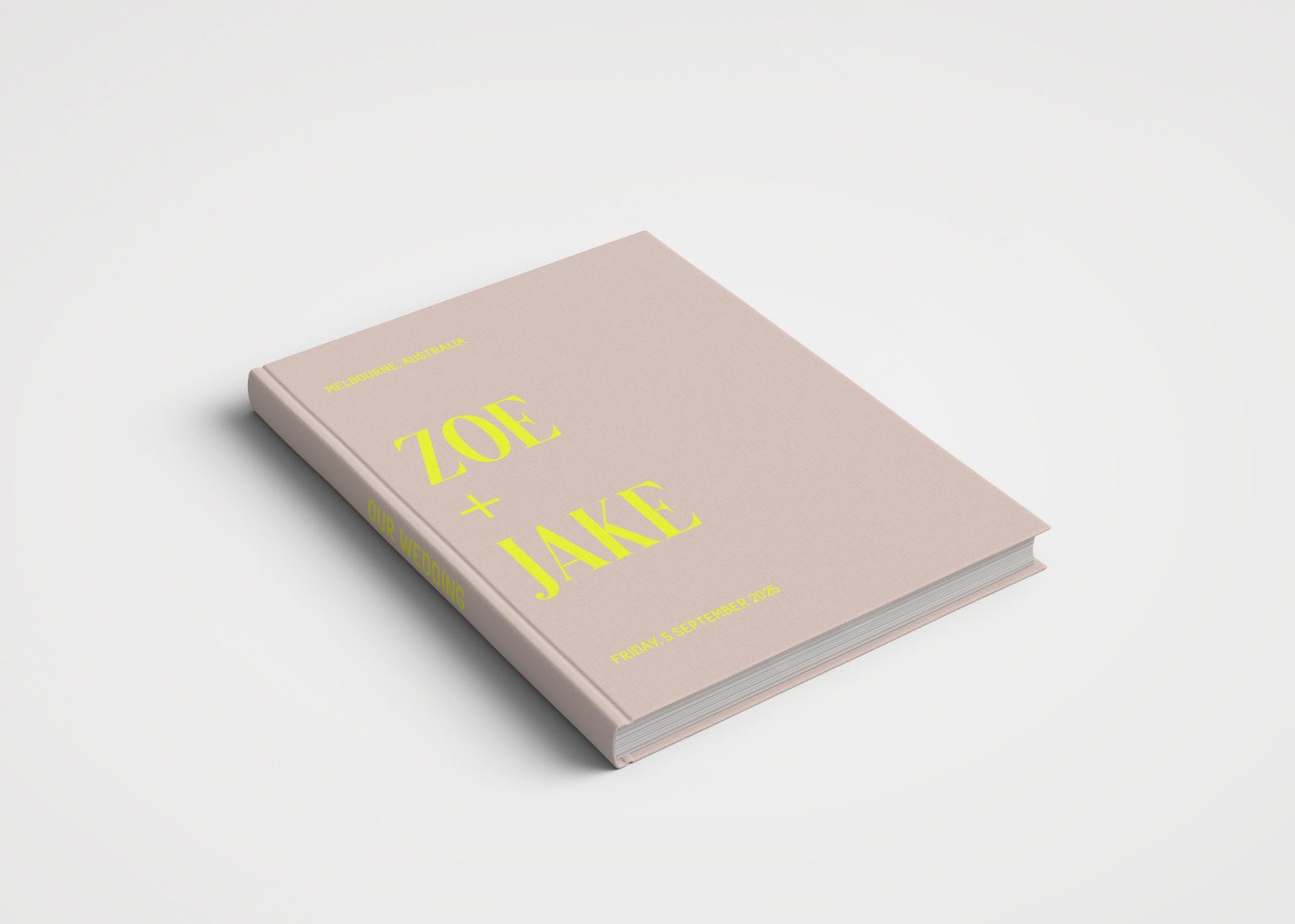 Wedding Album Neon Covers - Beige & Neon Yellow