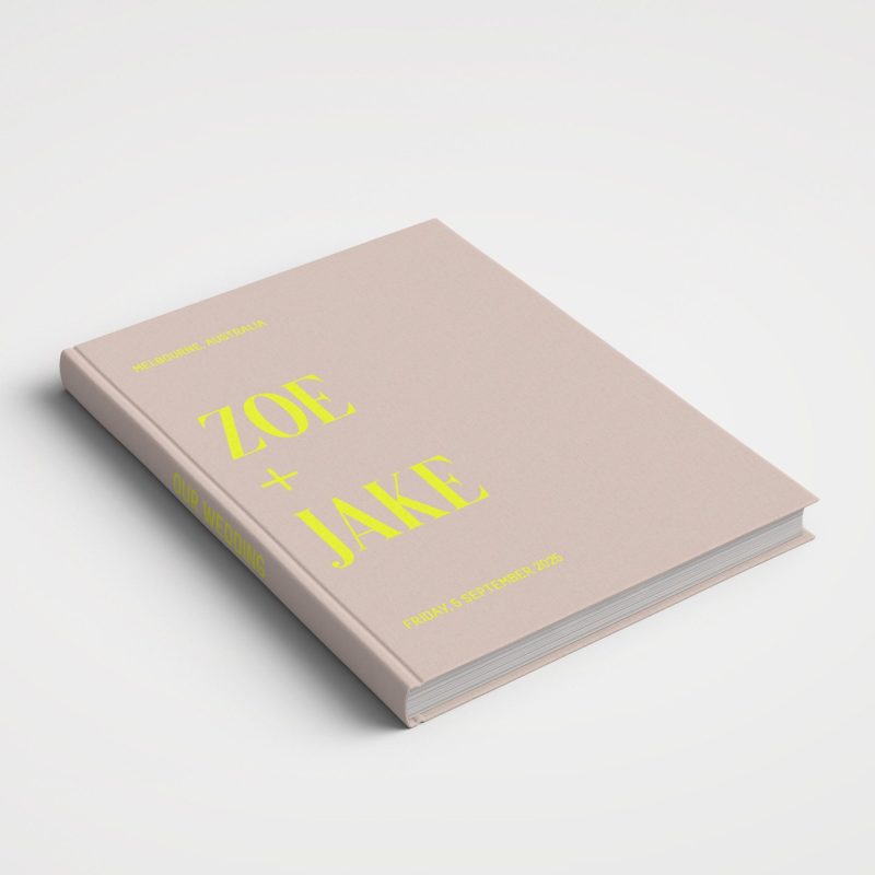 Wedding Album Neon Covers - Beige & Neon Yellow