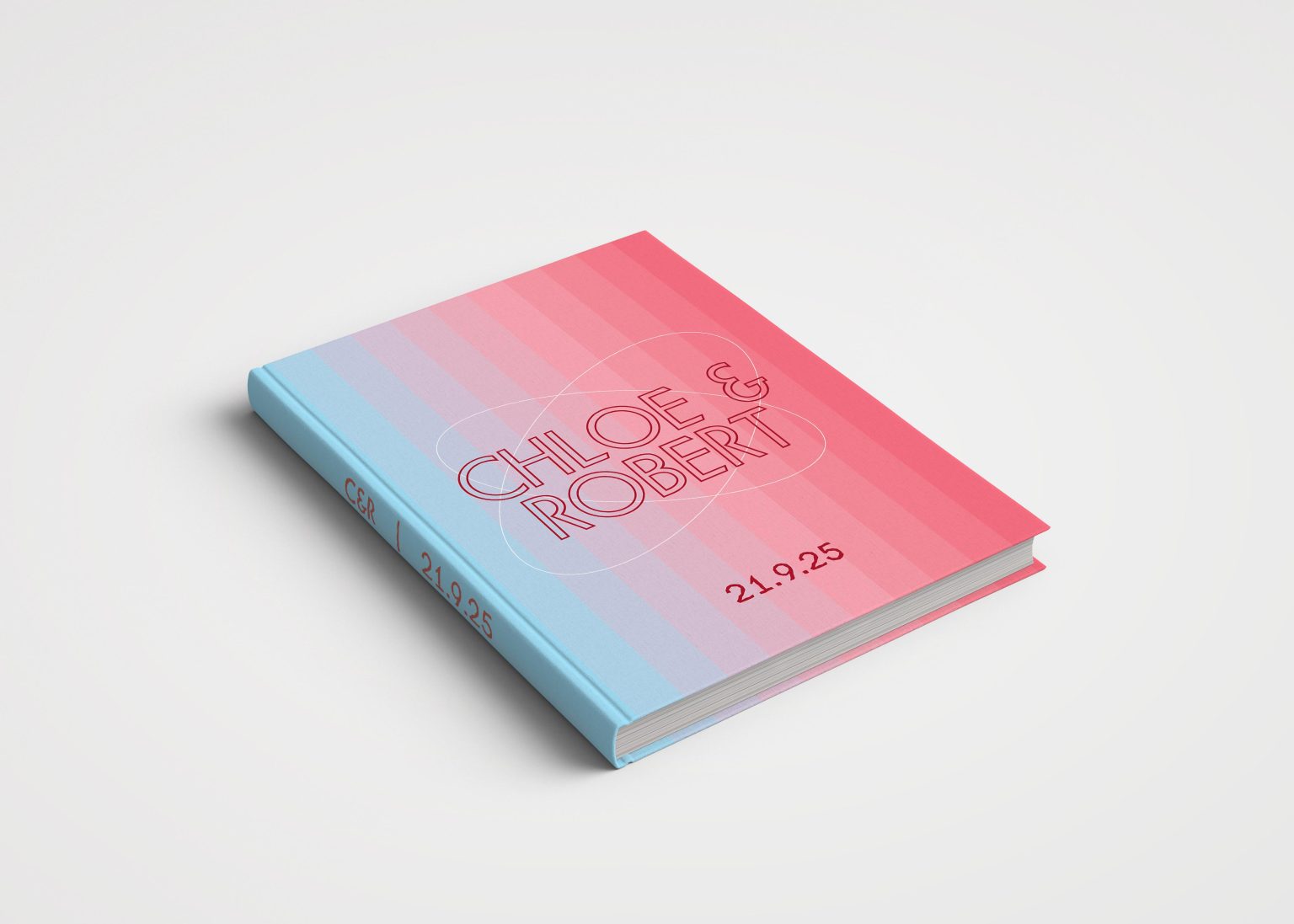 Wedding Album Neon Covers - Gradient Neon Futuristic Pink & Blue