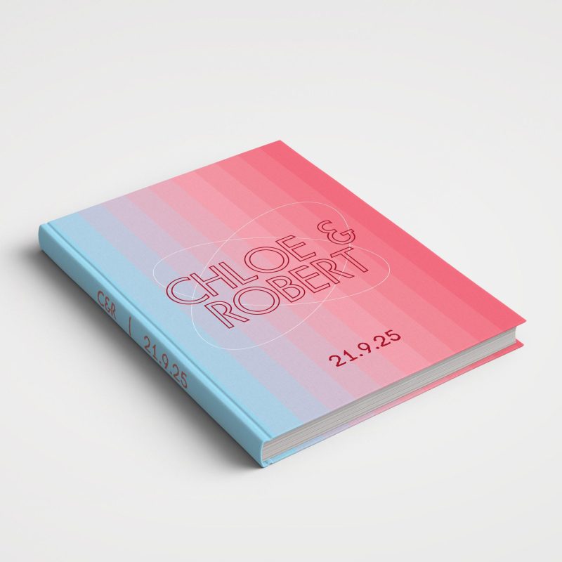Wedding Album Neon Covers - Gradient Neon Futuristic Pink & Blue