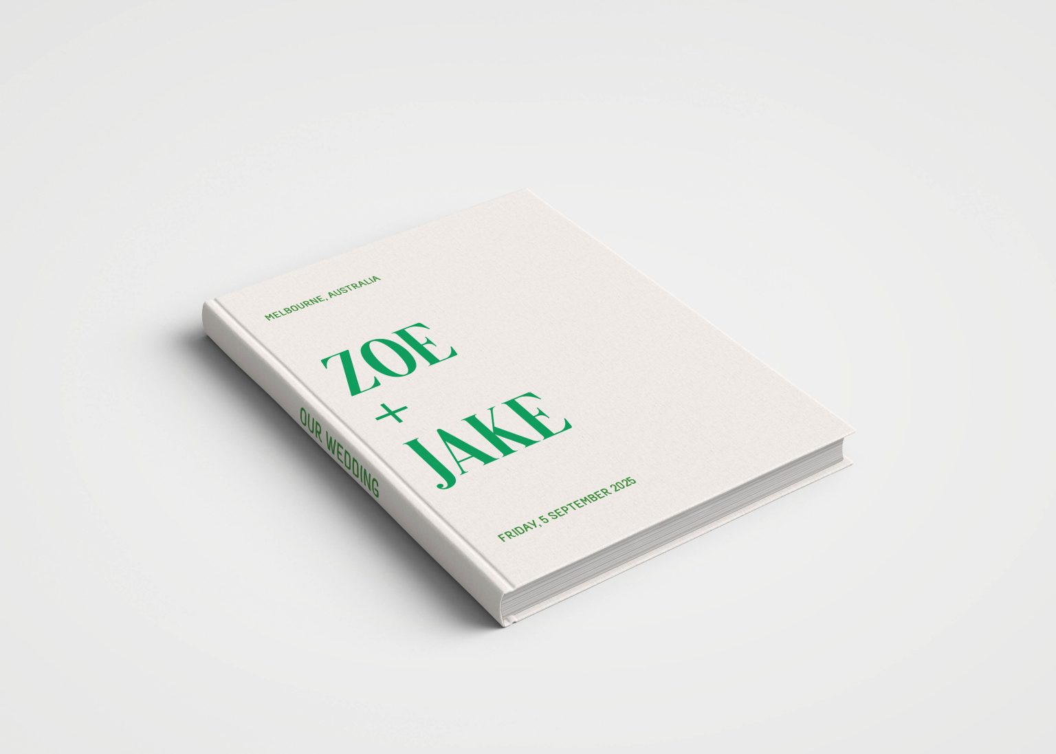 Wedding Album Neon Covers - Off White & Neon Green