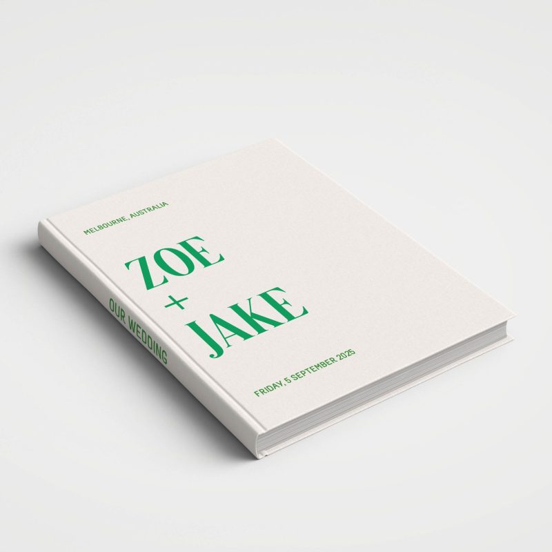 Wedding Album Neon Covers - Off White & Neon Green