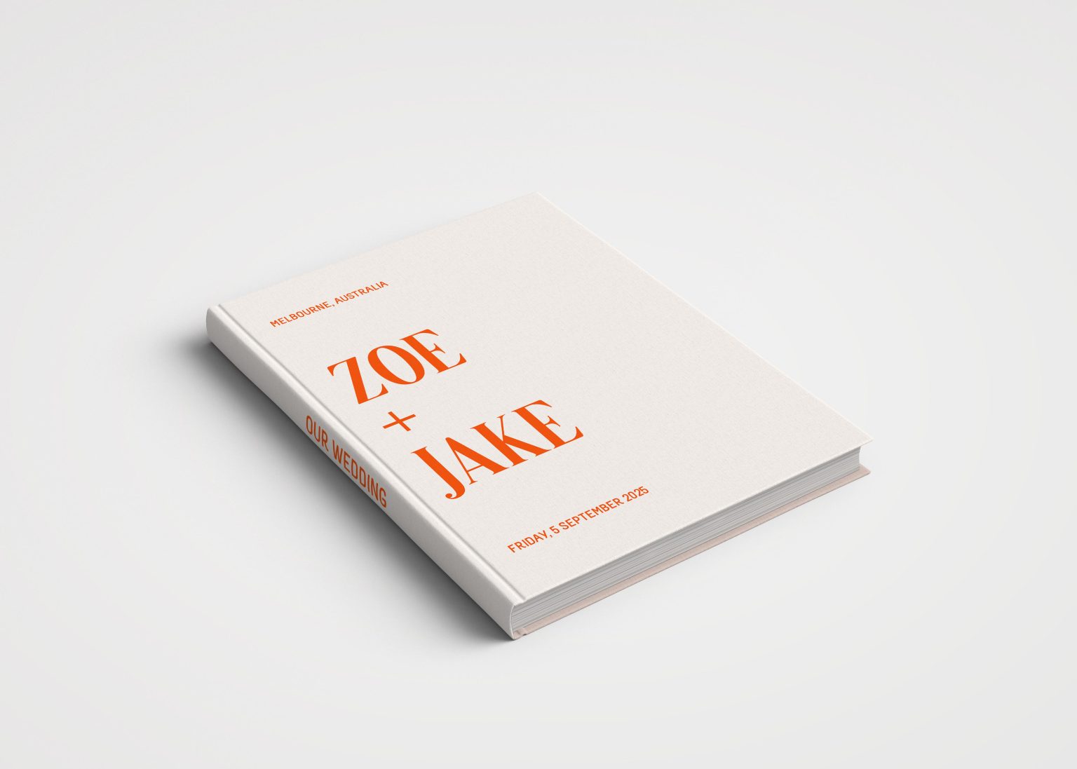 Wedding Album Neon Covers - Off White & Neon Orange copy