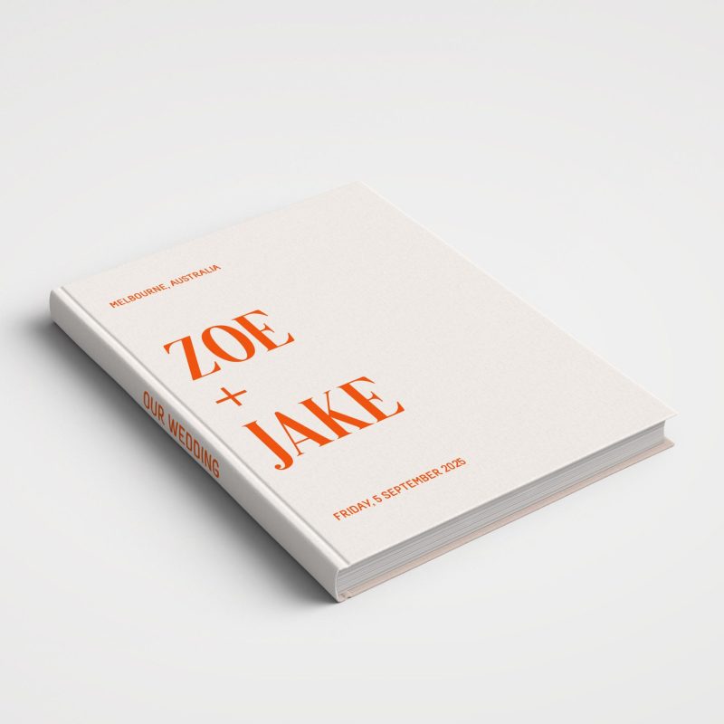 Wedding Album Neon Covers - Off White & Neon Orange copy