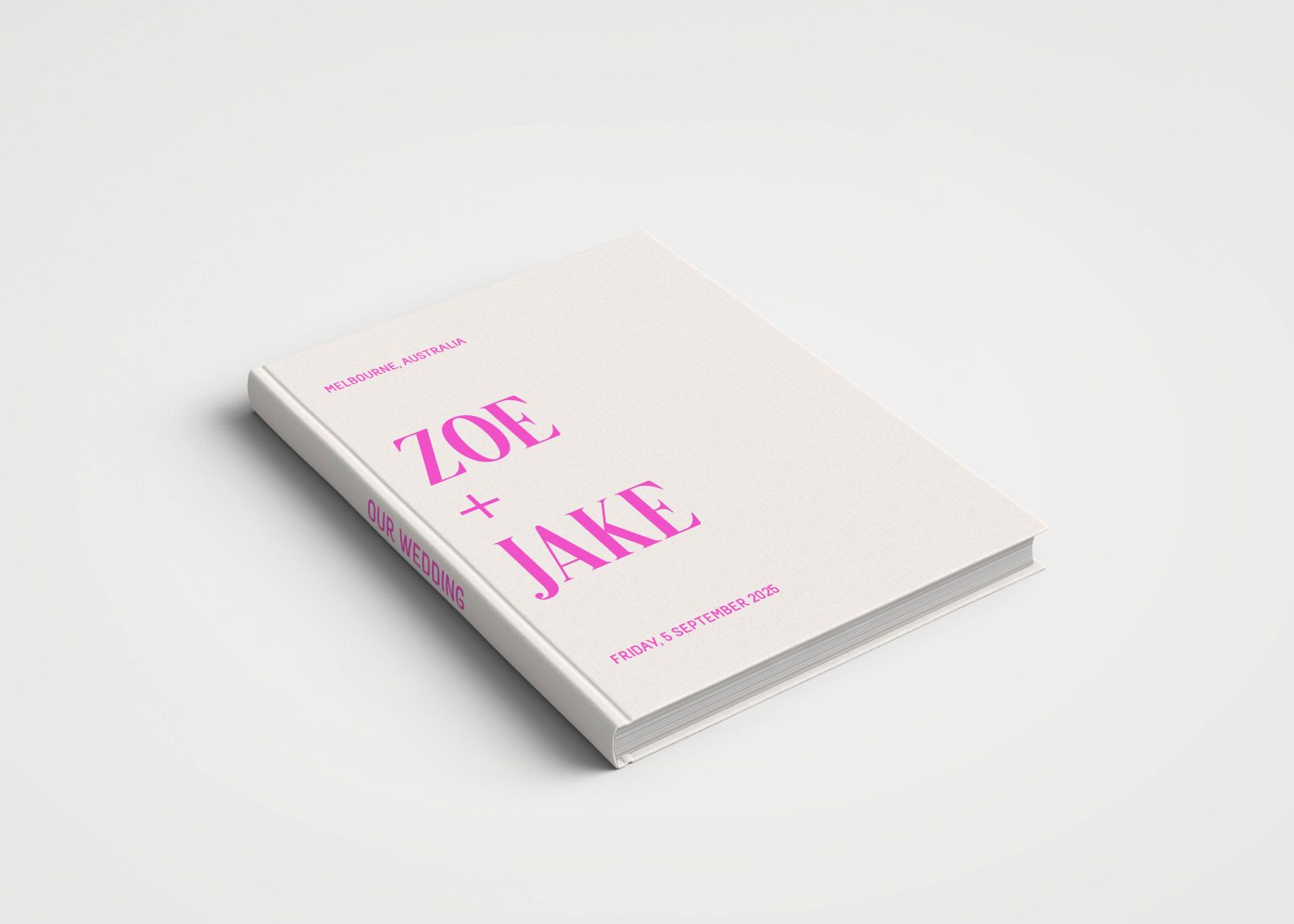 Wedding Album Neon Covers - Off White & Neon Pink