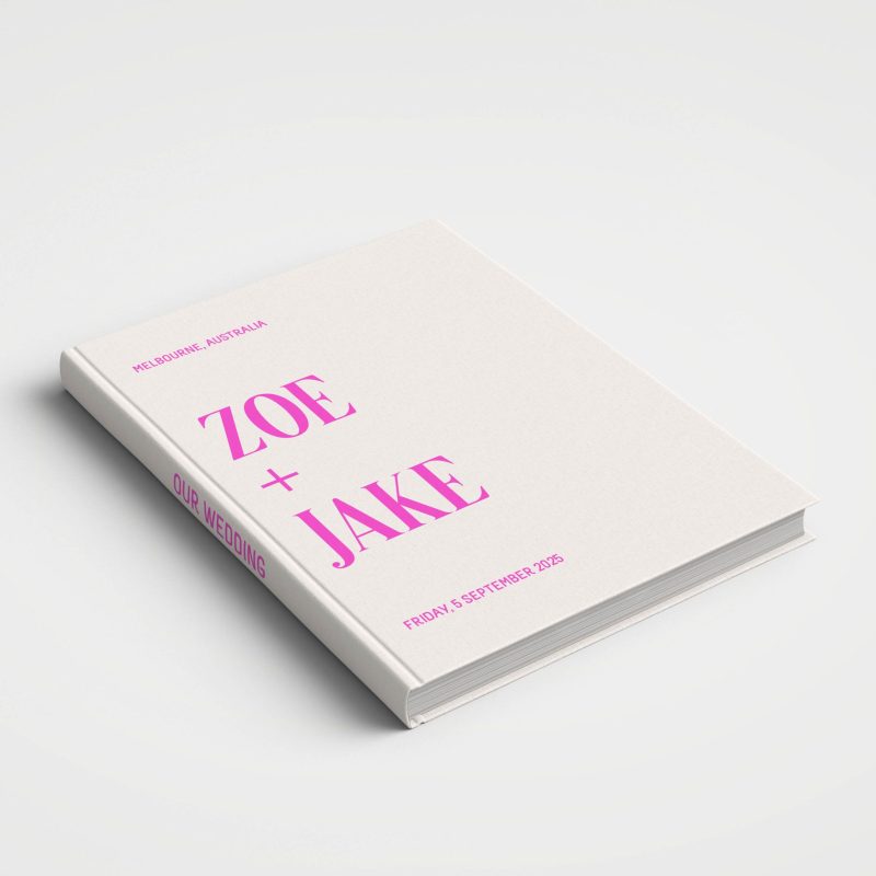 Wedding Album Neon Covers - Off White & Neon Pink