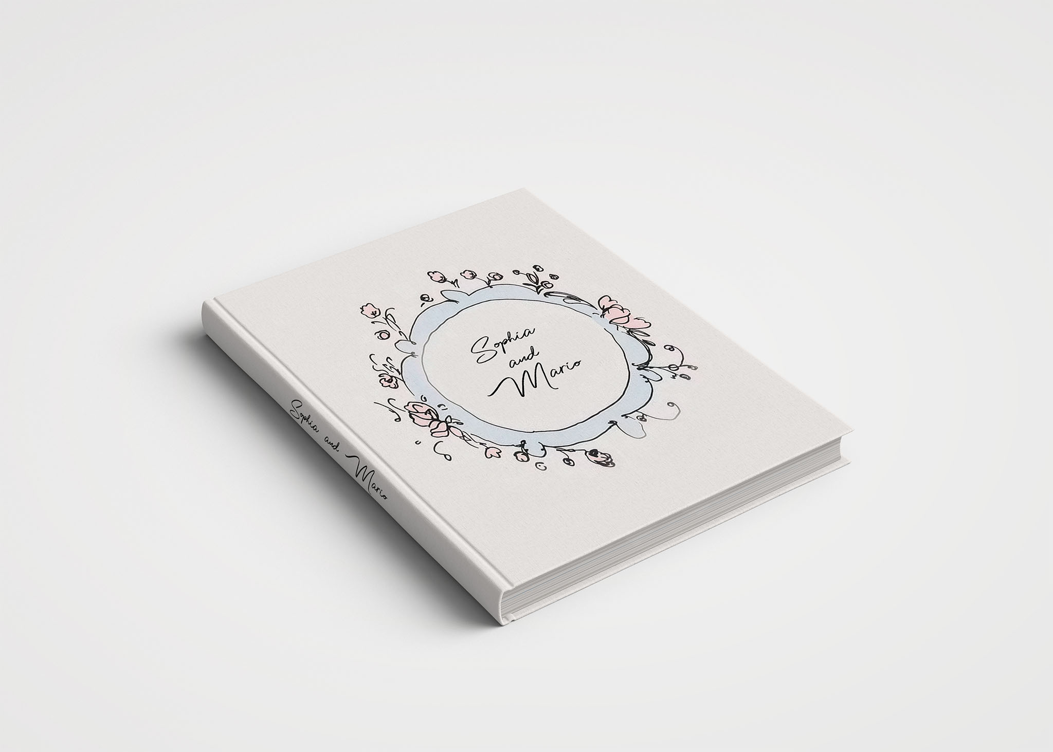 Wedding Album Creative Printed Cover - Rococo Romance Floral Border