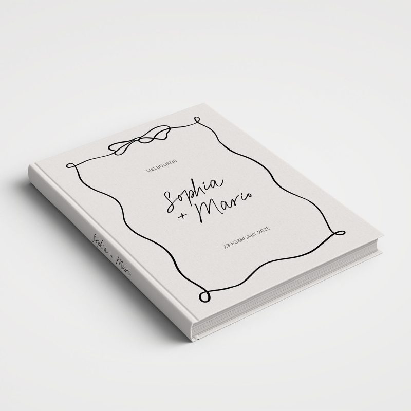 Wedding Album Creative Printed Cover - Rococo Romance Ribbon Border