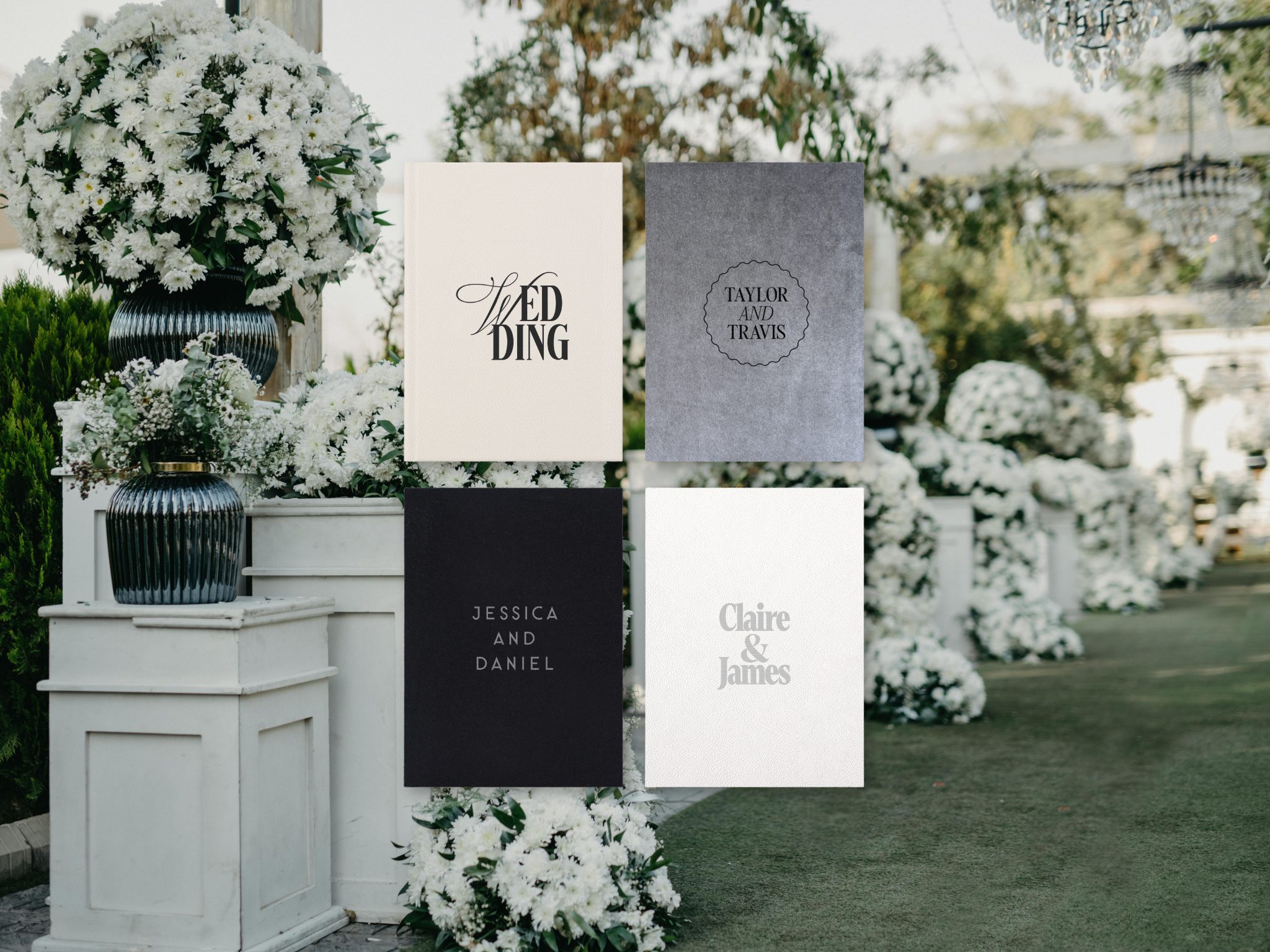 High Contrast Black Tie Wedding Theme - The Coffee Table Book Album Style