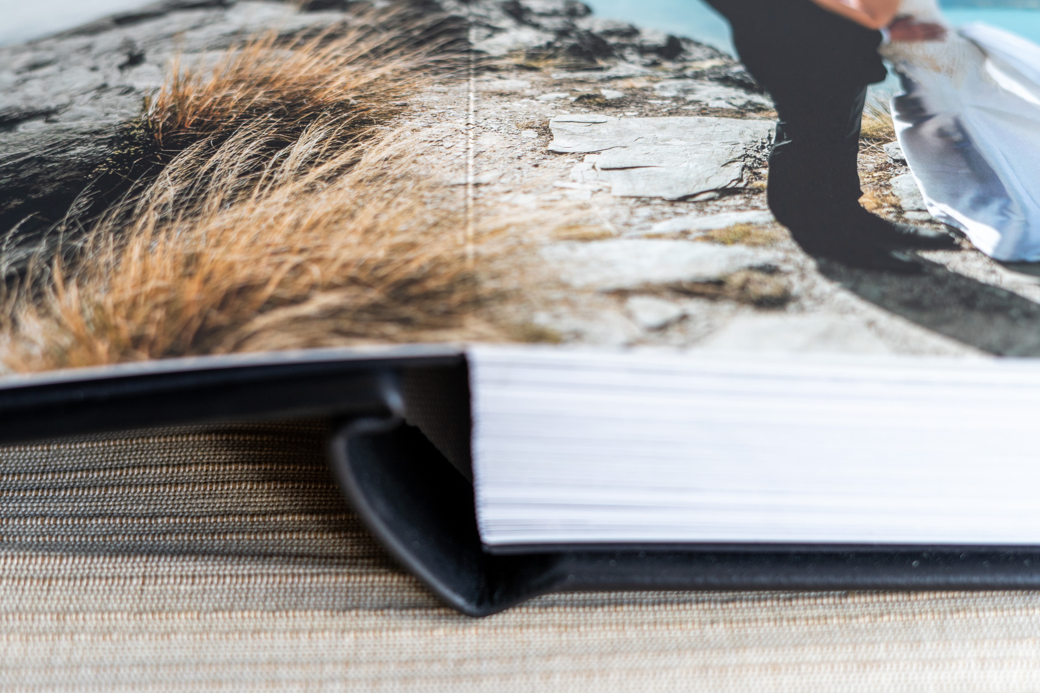 Wedding Album Premium Leather Black Gold Deboss Personalisation-017 Layflat Pages