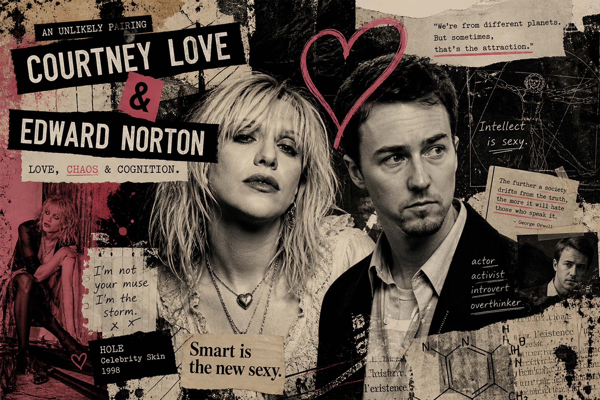 Love Stories - Unlikely Pairings - Courtney Love X Edward Norton