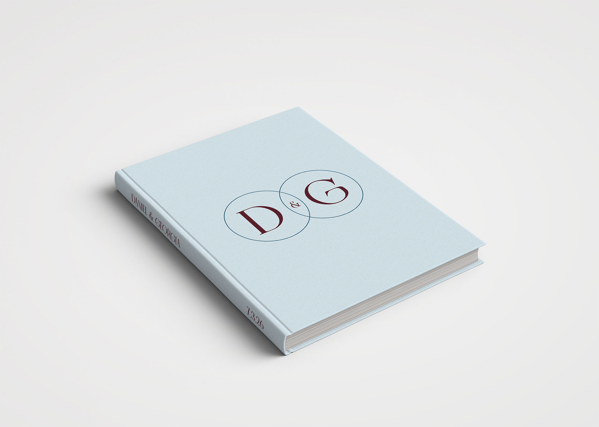 Wedding Album Printed Cover - Together Eternity in a chocolate & pale blue colour palette