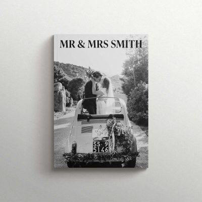 Mr & Mrs Black & White Wedding Magazine - Front Cover