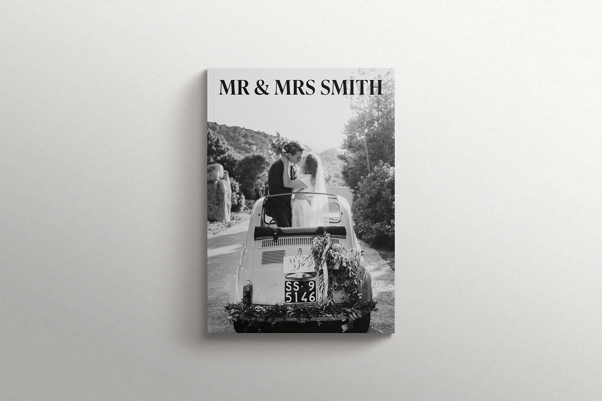 Mr & Mrs Black & White Wedding Magazine - Front Cover
