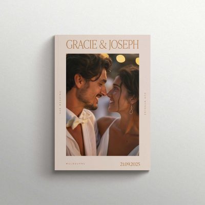 Wedding Magazine Feature Image with Gold Foil Print - Front Cover
