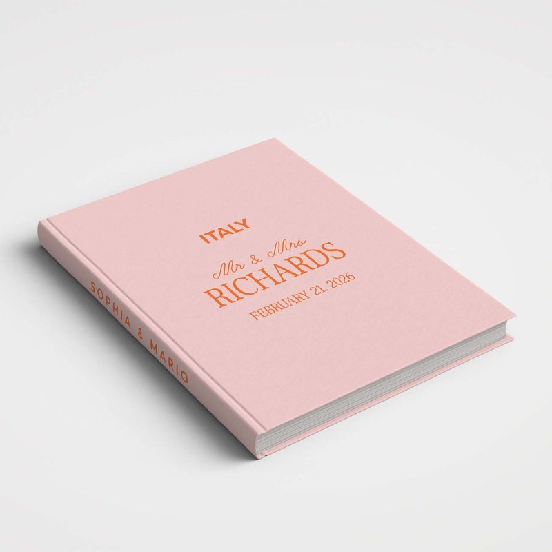 Wedding Album Printed Covers - Riviera Wedding Collection - BELLINI Orange & Pink